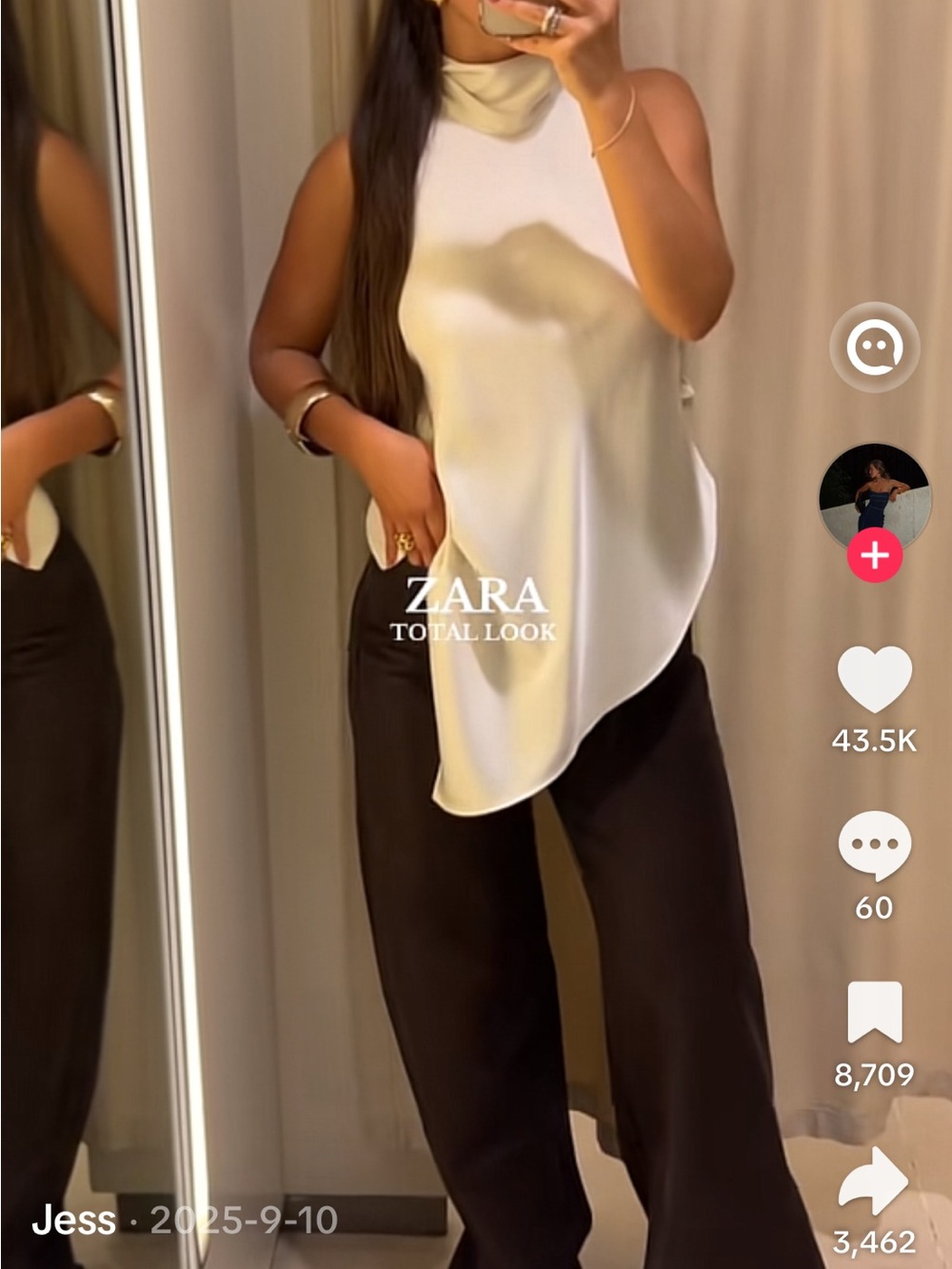 Sleeveless High-Neck top in White oyster - Picture 6 of 6